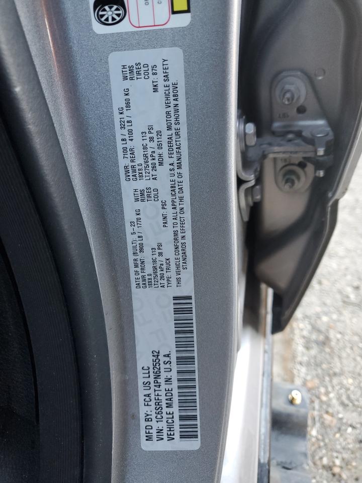 2023 RAM 1500 BIG HORN/LONE STAR VIN:1C6SRFFT4PN625542