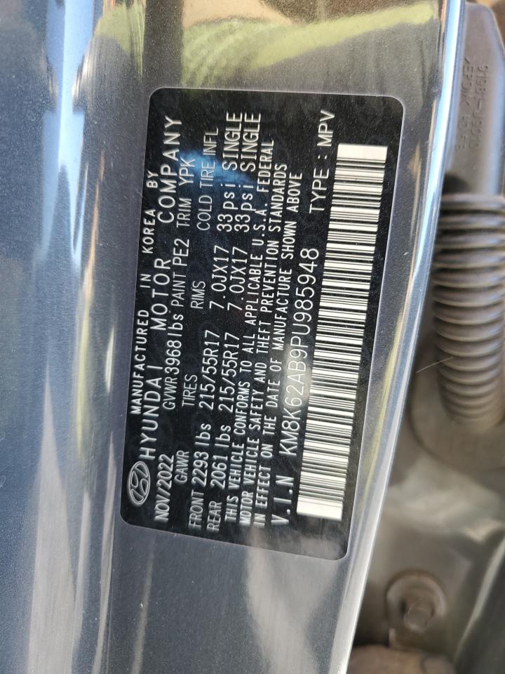 2023 HYUNDAI KONA SEL VIN:KM8K62AB9PU985948