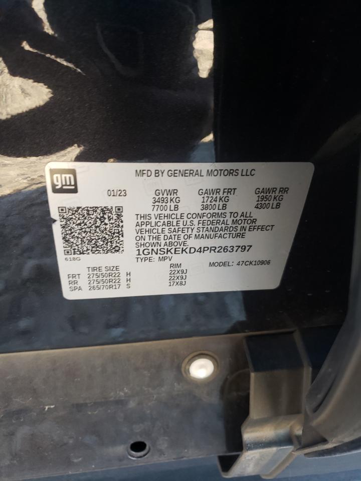 2023 CHEVROLET SUBURBAN K1500 RST VIN:1GNSKEKD4PR263797