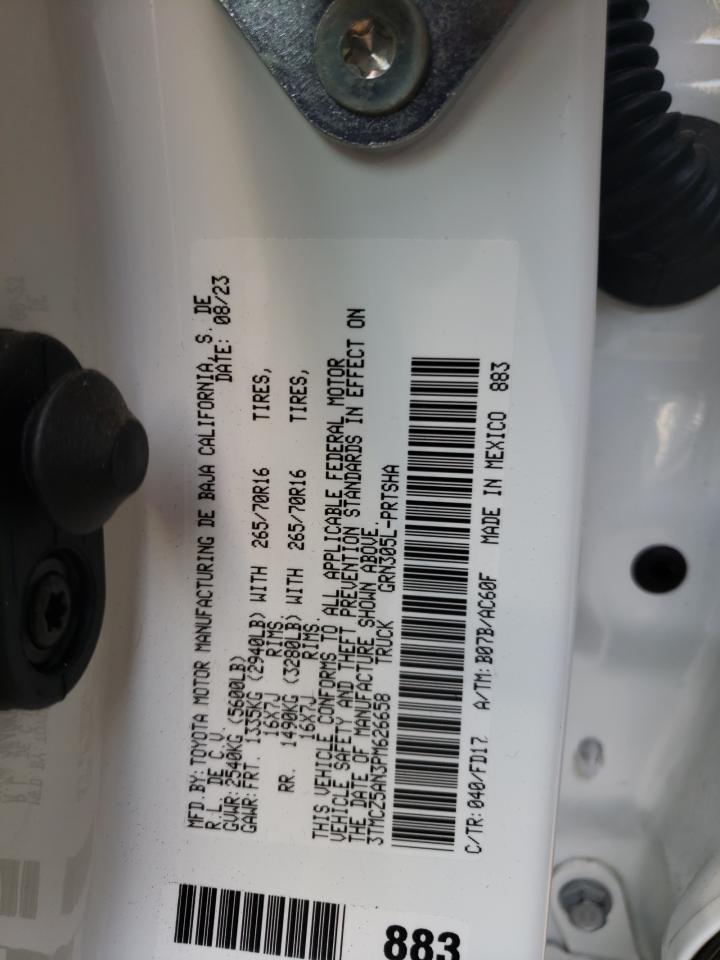 2023 TOYOTA TACOMA DOUBLE CAB VIN:3TMCZ5AN3PM626658