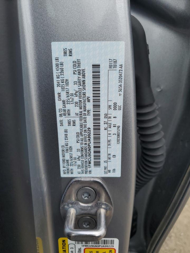 2023 FORD ESCAPE ACTIVE VIN:1FMCU9GN0PUA99229