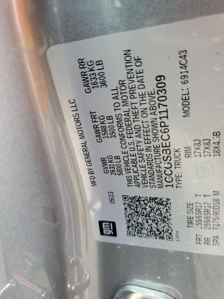 2023 CHEVROLET COLORADO VIN:1GCGSBEC6P1170309