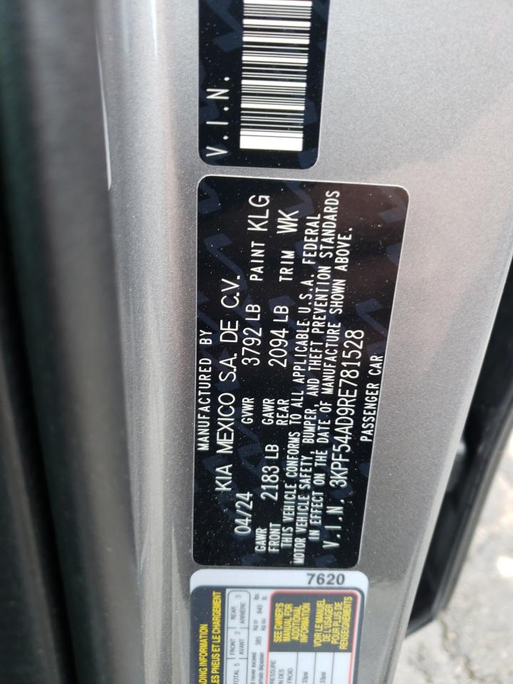 2024 KIA FORTE GT LINE VIN:3KPF54AD9RE781528