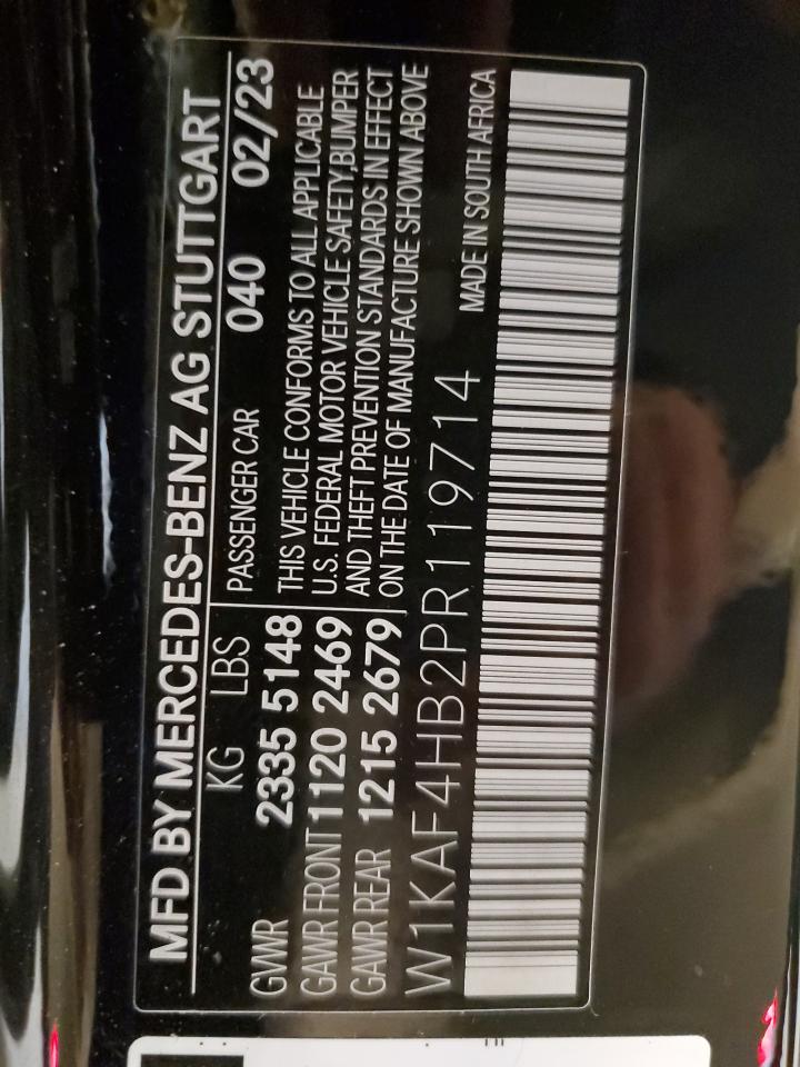 2023 MERCEDES-BENZ C 300 4MATIC VIN:W1KAF4HB2PR119714