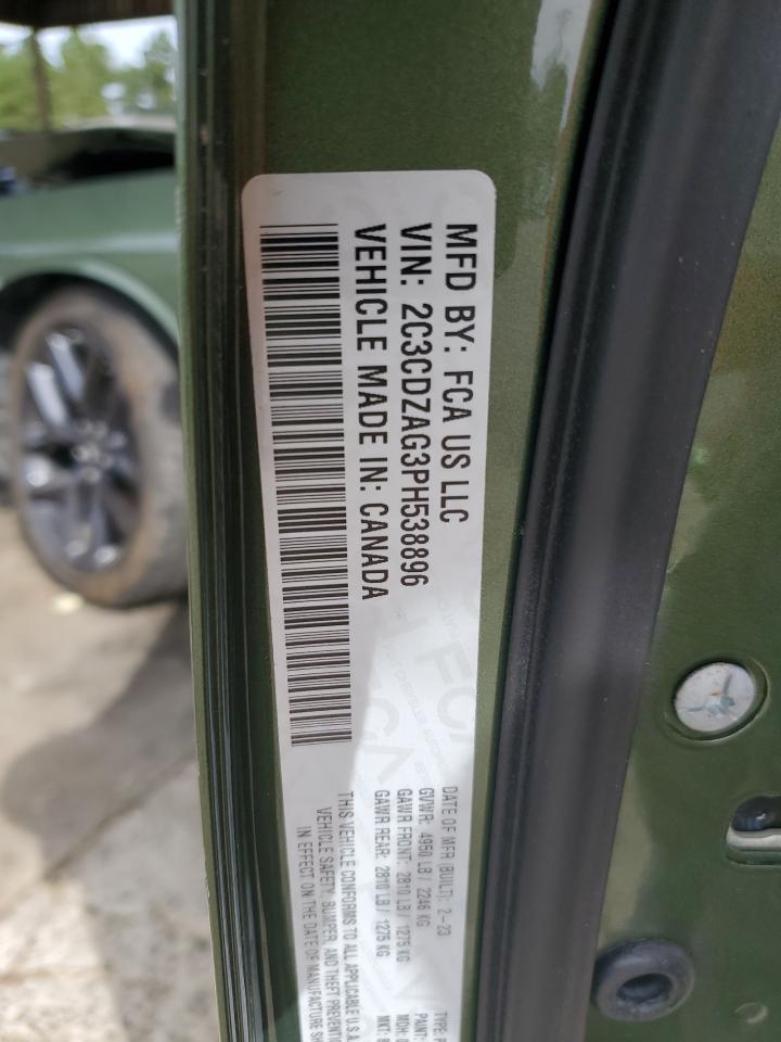 2023 DODGE CHALLENGER SXT VIN:2C3CDZAG3PH538896