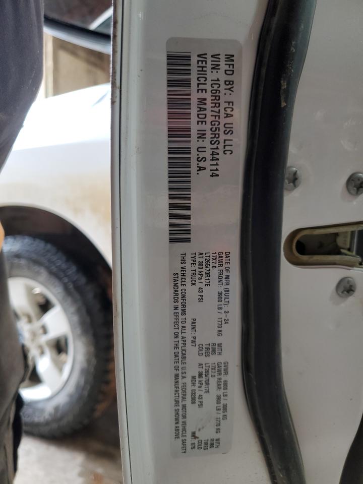 2024 RAM 1500 CLASSIC TRADESMAN VIN:1C6RR7FG5RS144114