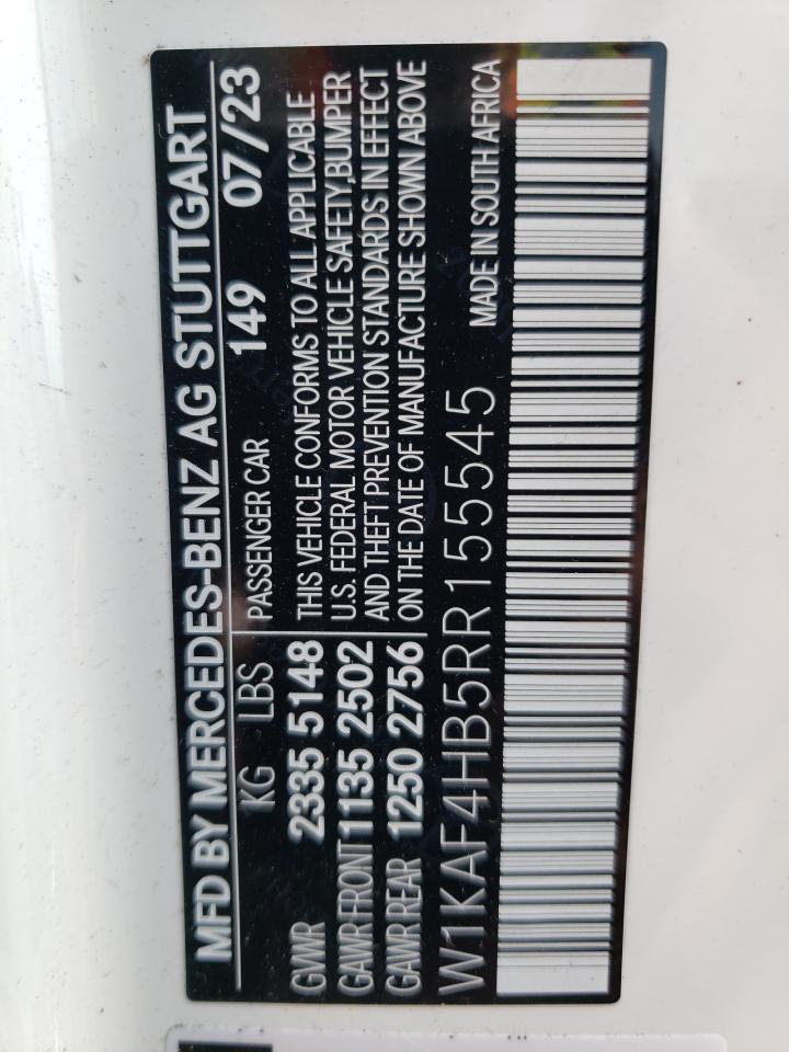 2024 MERCEDES-BENZ C 300 4MATIC VIN:W1KAF4HB5RR155545