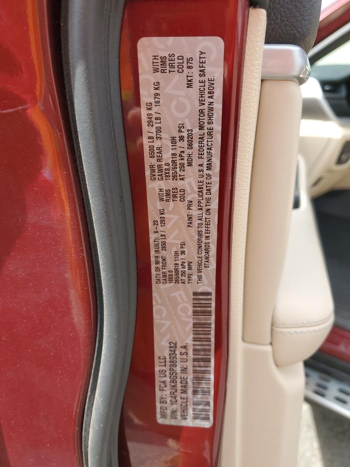 2023 JEEP GRAND CHEROKEE L LIMITED VIN:1C4RJKBG5P8893482