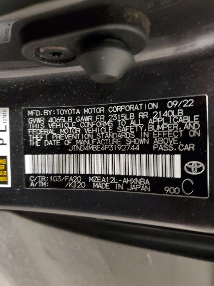 2023 TOYOTA COROLLA SE VIN:JTND4MBE4P3192744
