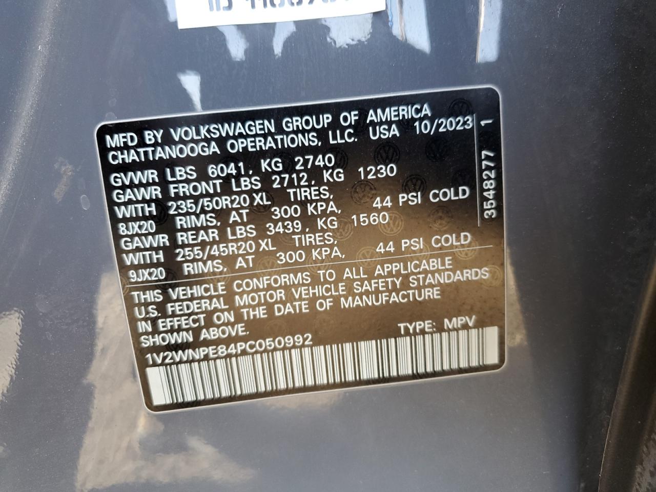 2023 VOLKSWAGEN ID.4 PRO S VIN:1V2WNPE84PC050992