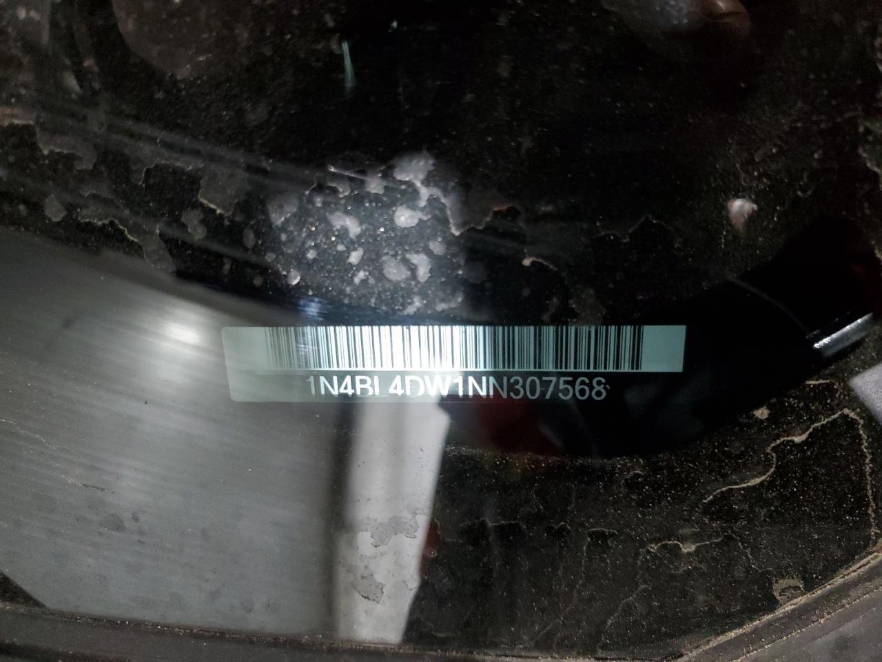 2022 NISSAN ALTIMA SV VIN:1N4BL4DW1NN307568
