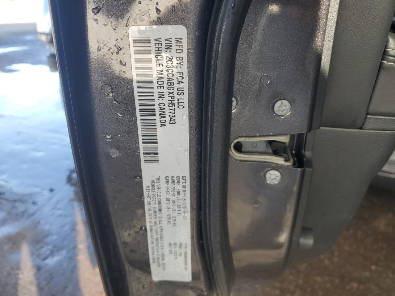 2023 CHRYSLER 300 S VIN:2C3CCABGXPH577343