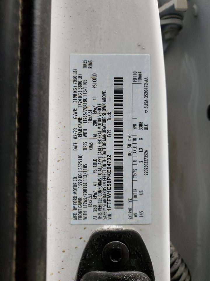 2023 FORD F150 SUPERCREW VIN:1FTFW1E58PKE04732