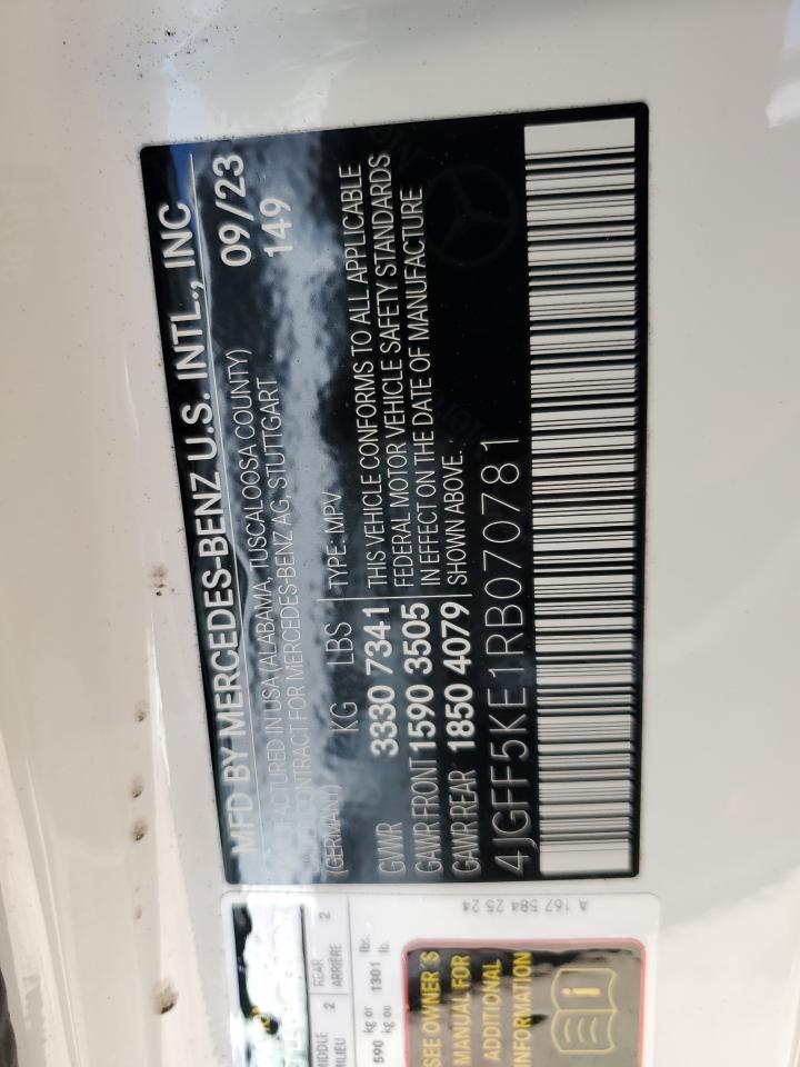 2024 MERCEDES-BENZ GLS 450 4MATIC VIN:4JGFF5KE1RB070781