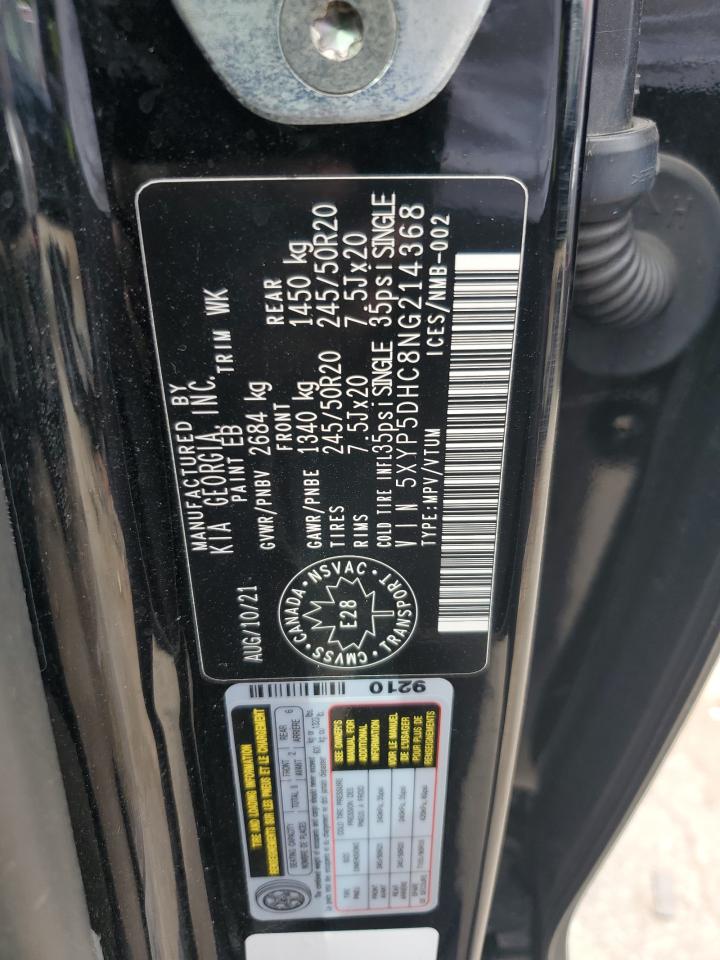 2022 KIA TELLURIDE SX VIN:5XYP5DHC8NG214368