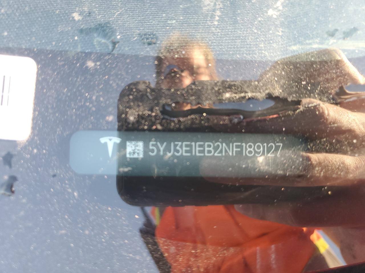 2022 TESLA MODEL 3 VIN:5YJ3E1EB2NF189127