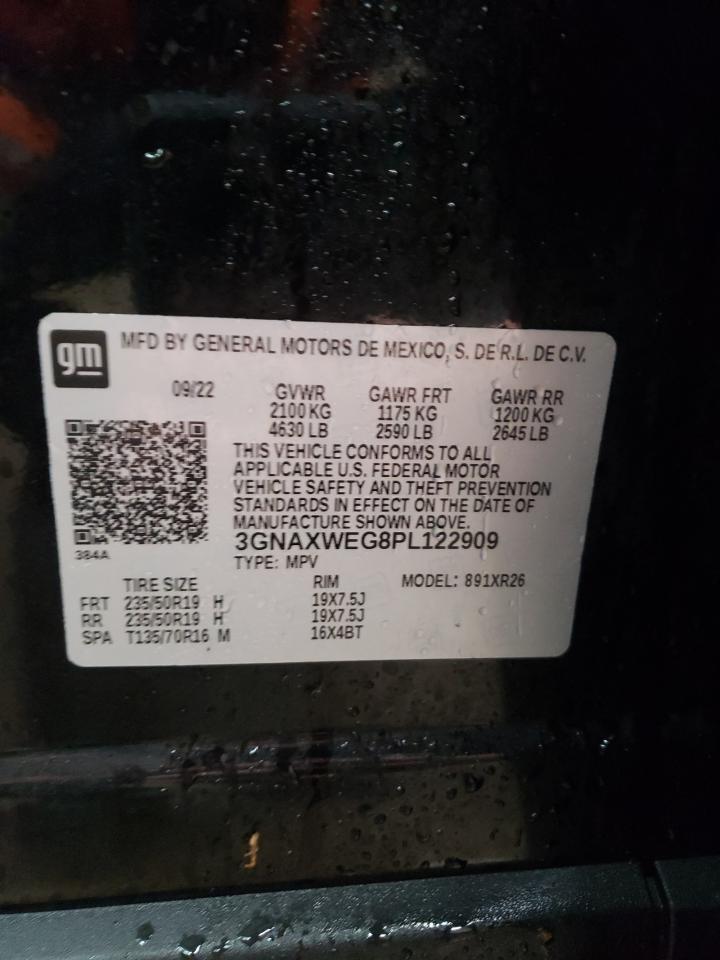 2023 CHEVROLET EQUINOX RS VIN:3GNAXWEG8PL122909