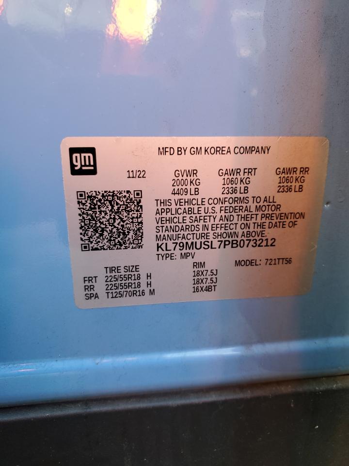 2023 CHEVROLET TRAILBLAZER RS VIN:KL79MUSL7PB073212