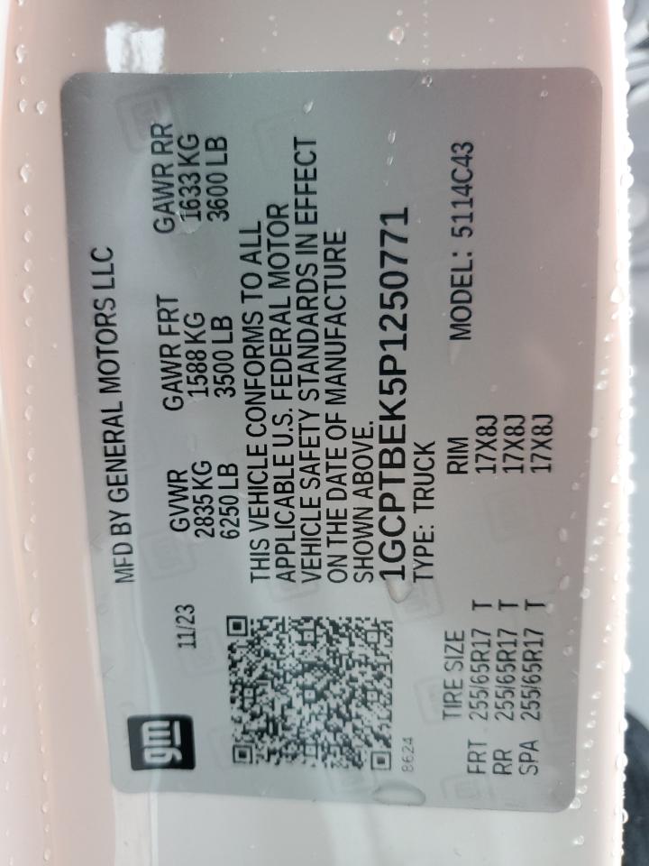 2023 CHEVROLET COLORADO VIN:1GCPTBEK5P1250771