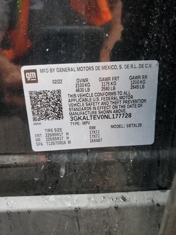 2022 GMC TERRAIN SLE VIN:3GKALTEV0NL177728