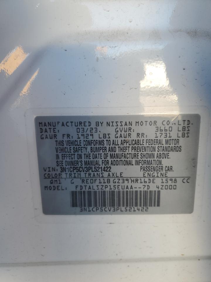 2023 NISSAN KICKS SV VIN:3N1CP5CV3PL521422