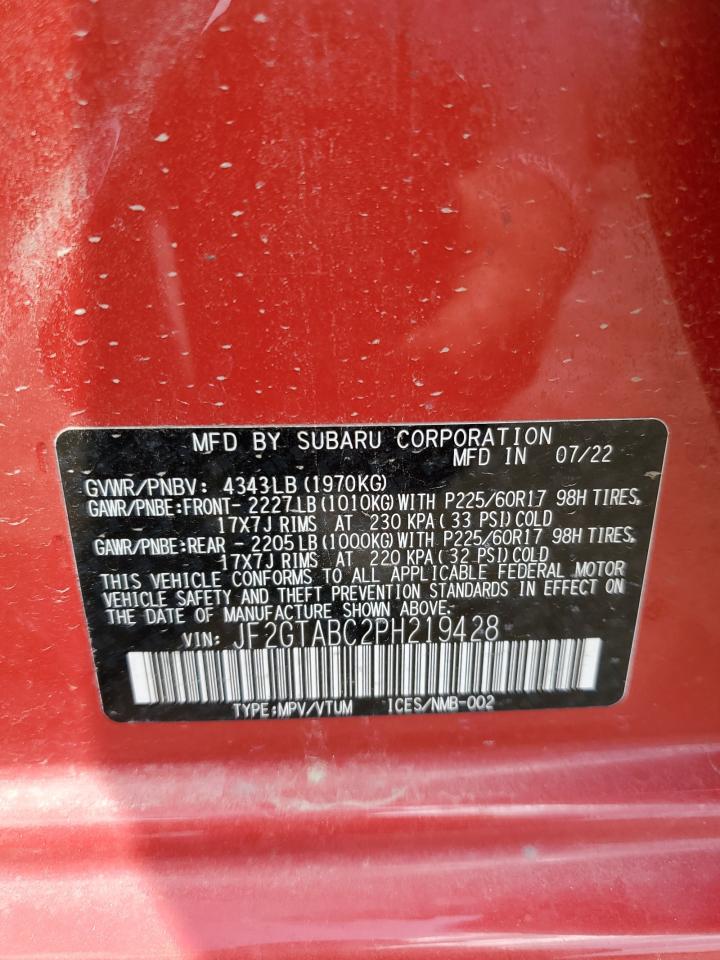 2023 SUBARU CROSSTREK VIN:JF2GTABC2PH219428