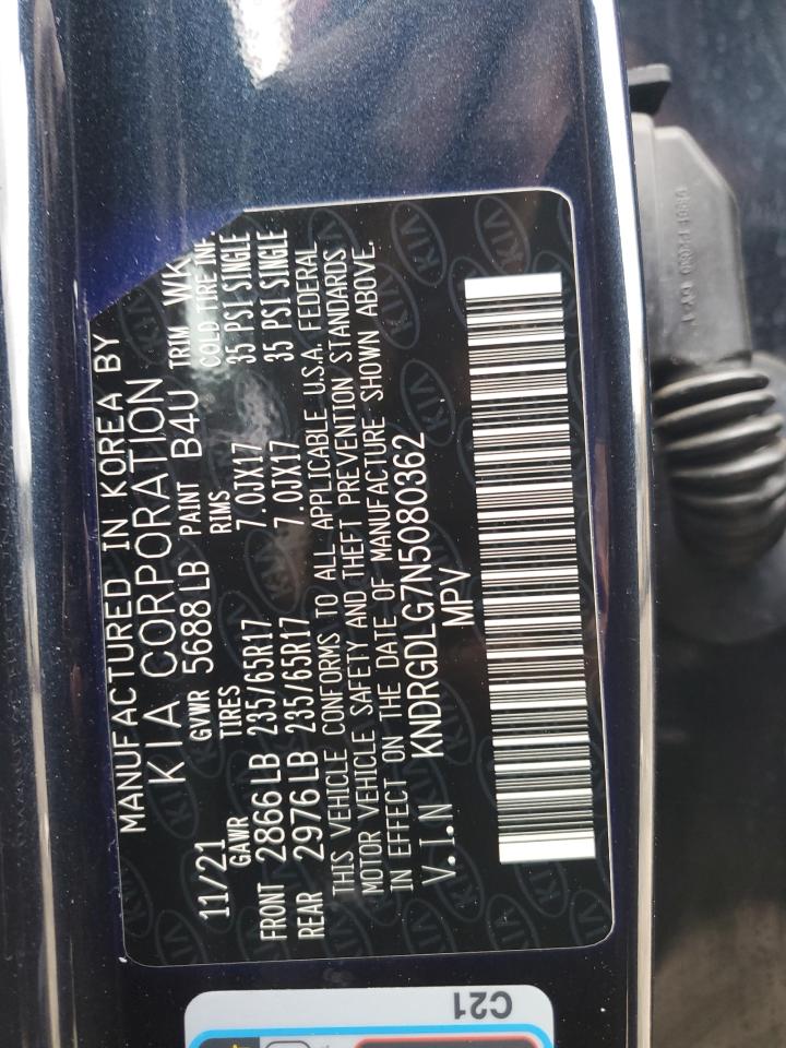 2022 KIA SORENTO S VIN:KNDRGDLG7N5080362