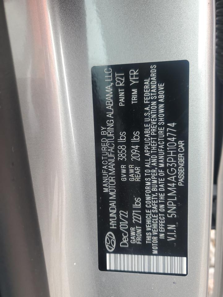 2023 HYUNDAI ELANTRA SEL VIN:5NPLM4AG3PH104774