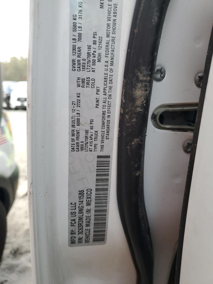 2022 RAM 3500 LARAMIE VIN:3C63R3ML9NG141586