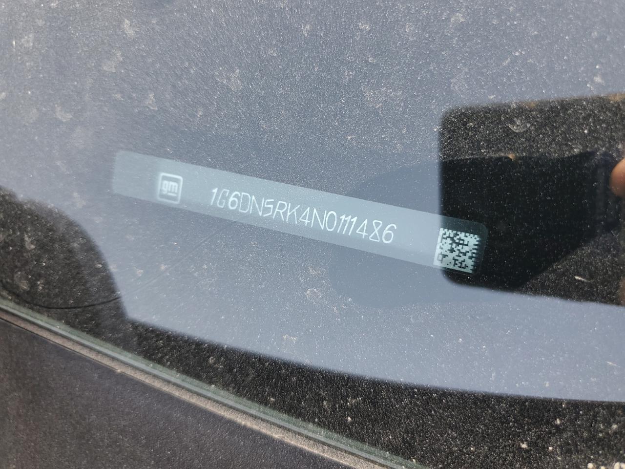 2022 CADILLAC CT5 PREMIUM LUXURY VIN:1G6DN5RK4N0111486