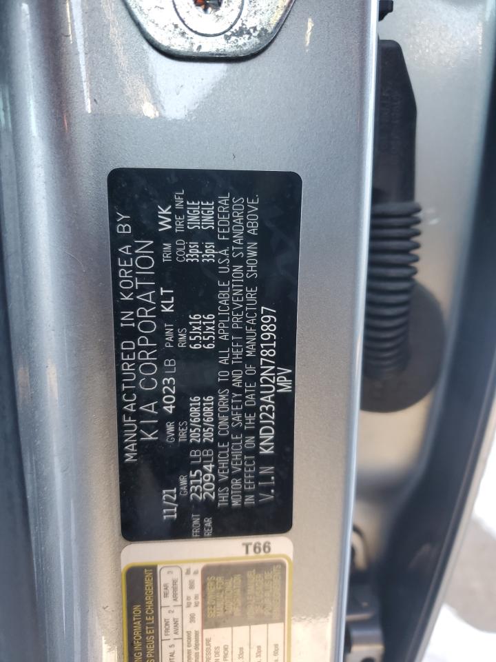 2022 KIA SOUL LX VIN:KNDJ23AU2N7819897