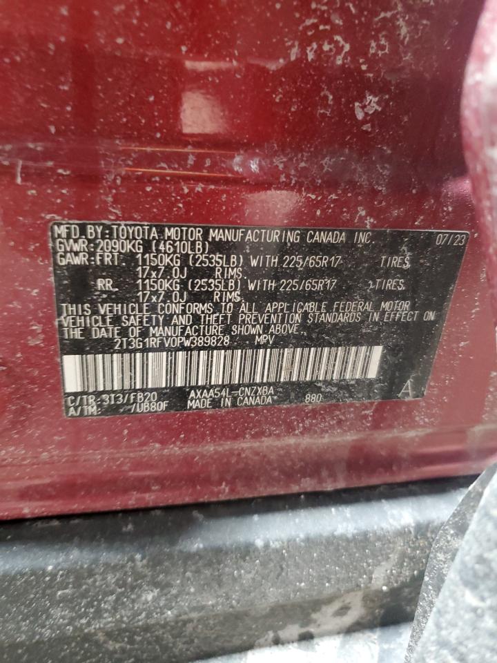 2023 TOYOTA RAV4 LE VIN:2T3G1RFV0PW389828