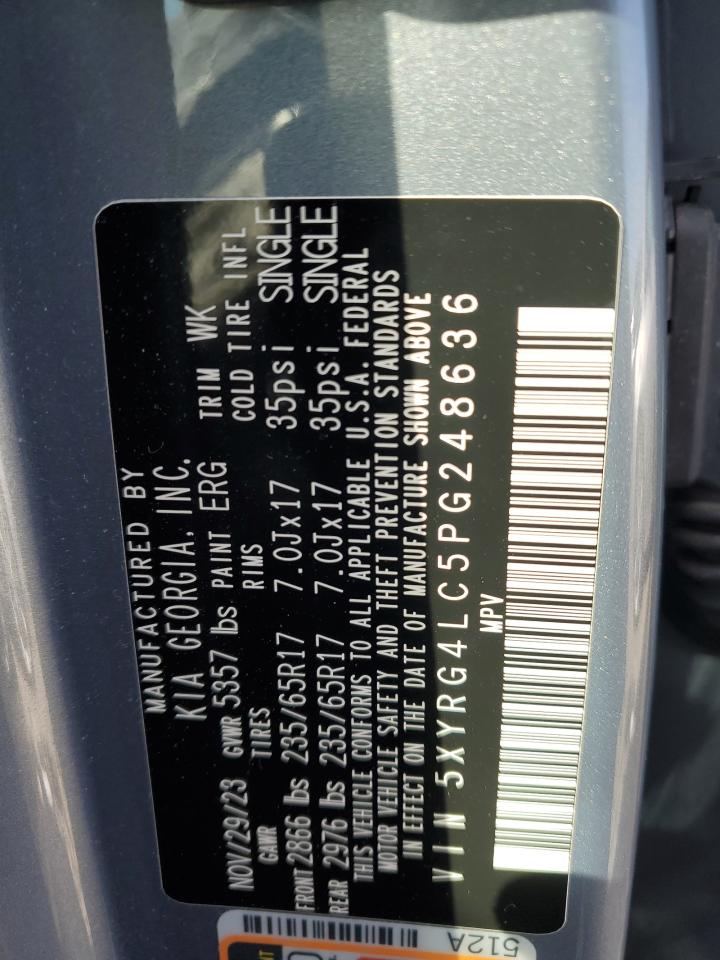 2023 KIA SORENTO LX VIN:5XYRG4LC5PG248636
