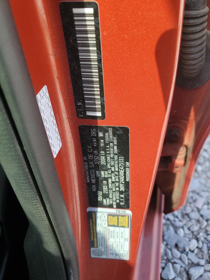 2022 KIA FORTE FE VIN:3KPF24AD4NE475131