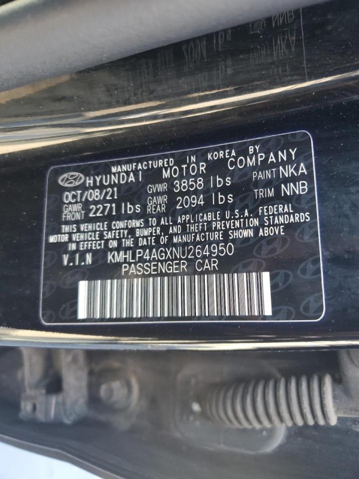 2022 HYUNDAI ELANTRA LIMITED VIN:KMHLP4AGXNU264950