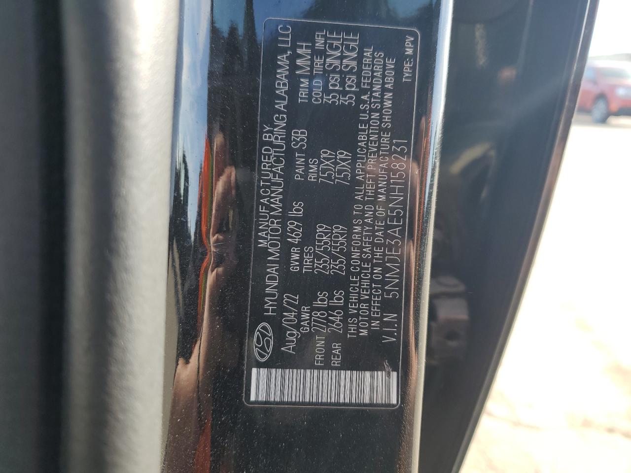 2022 HYUNDAI TUCSON LIMITED VIN:5NMJE3AE5NH158231