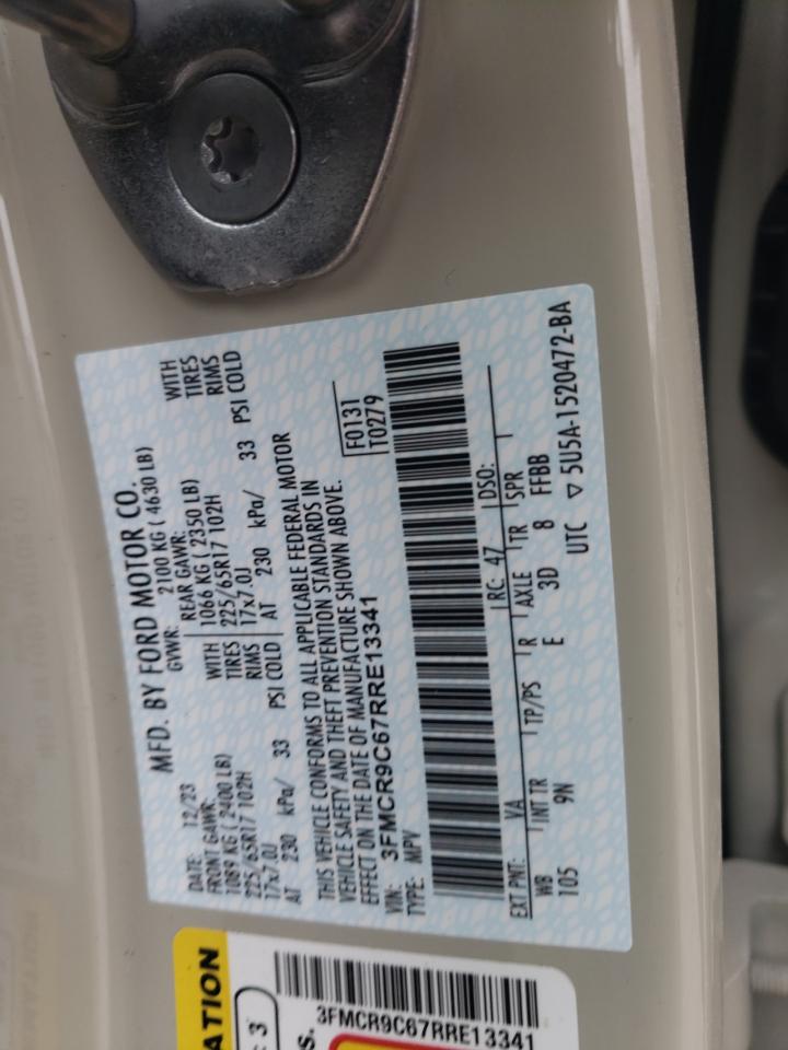 2024 FORD BRONCO SPORT OUTER BANKS VIN:3FMCR9C67RRE13341