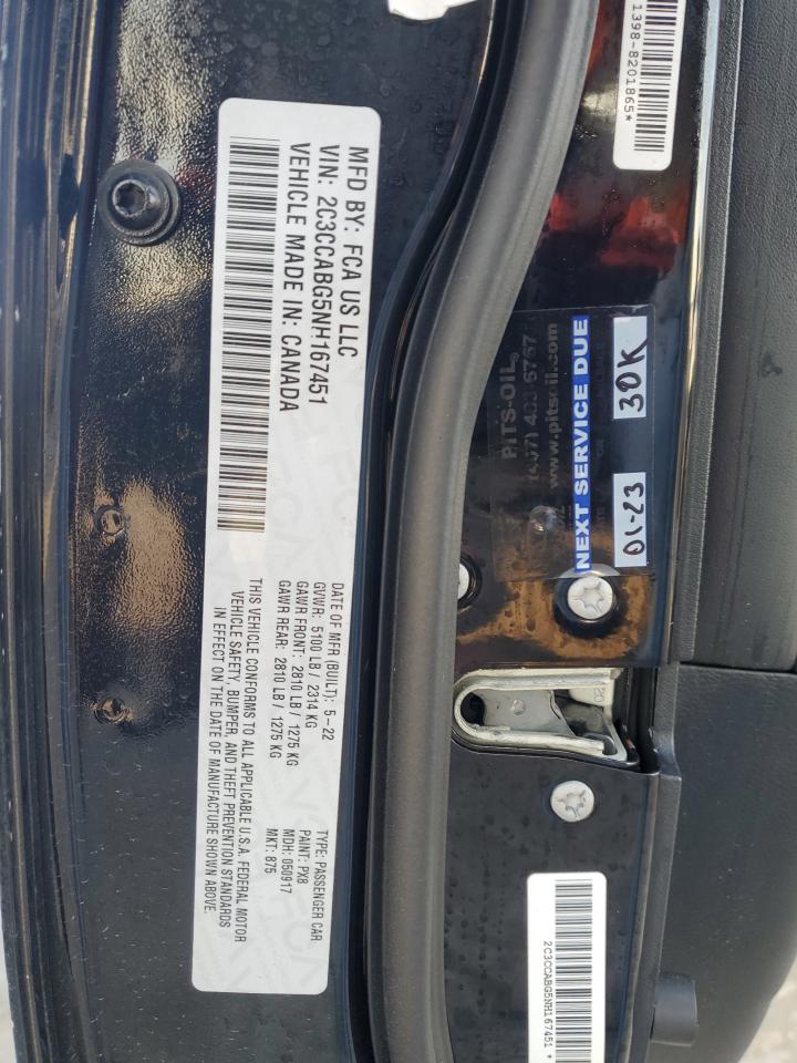 2022 CHRYSLER 300 S VIN:2C3CCABG5NH167451