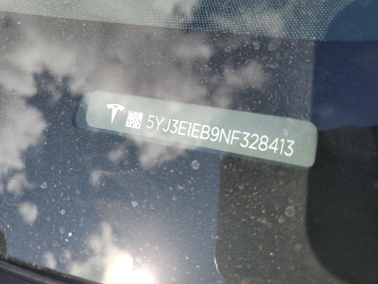 2022 TESLA MODEL 3 VIN:5YJ3E1EB9NF328413