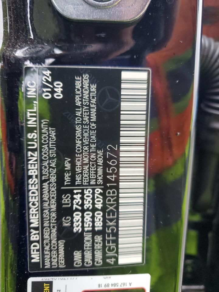 2024 MERCEDES-BENZ GLS 450 4MATIC VIN:4JGFF5KEXRB145672