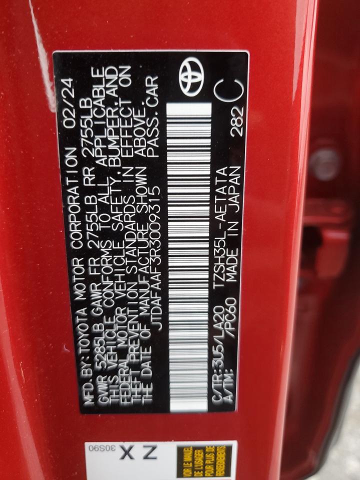2024 TOYOTA CROWN PLATINUM VIN:JTDAFAAF3R3009315