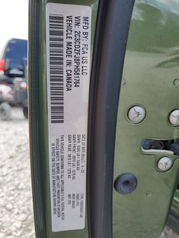 2023 DODGE CHALLENGER R/T SCAT PACK VIN:2C3CDZFJ8PH581764