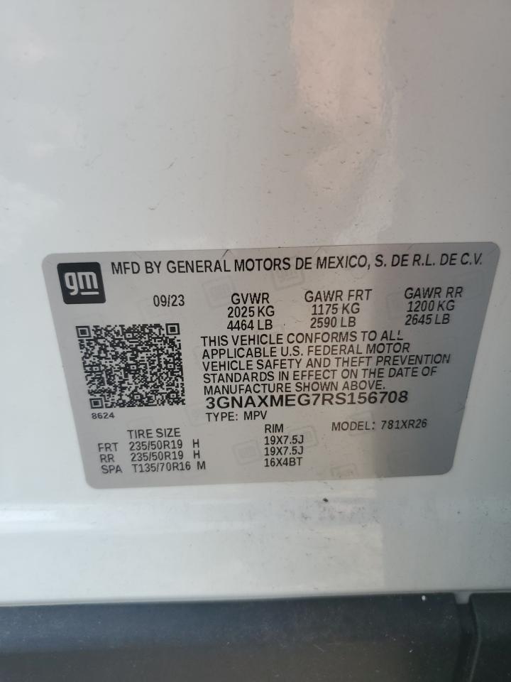 2024 CHEVROLET EQUINOX RS VIN:3GNAXMEG7RS156708