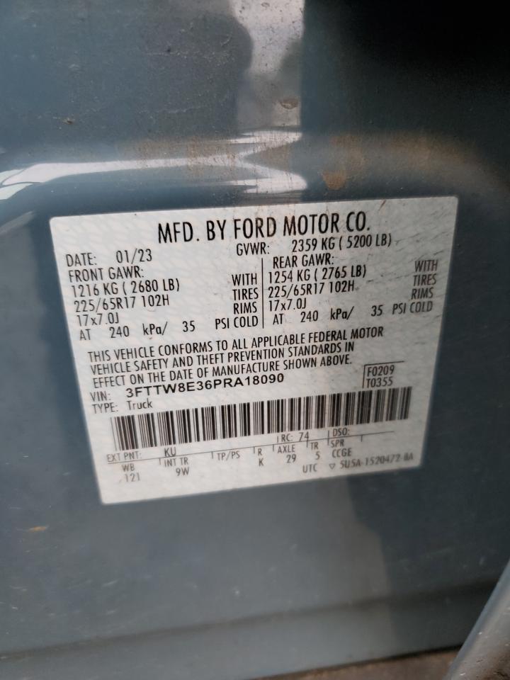 2023 FORD MAVERICK XL VIN:3FTTW8E36PRA18090