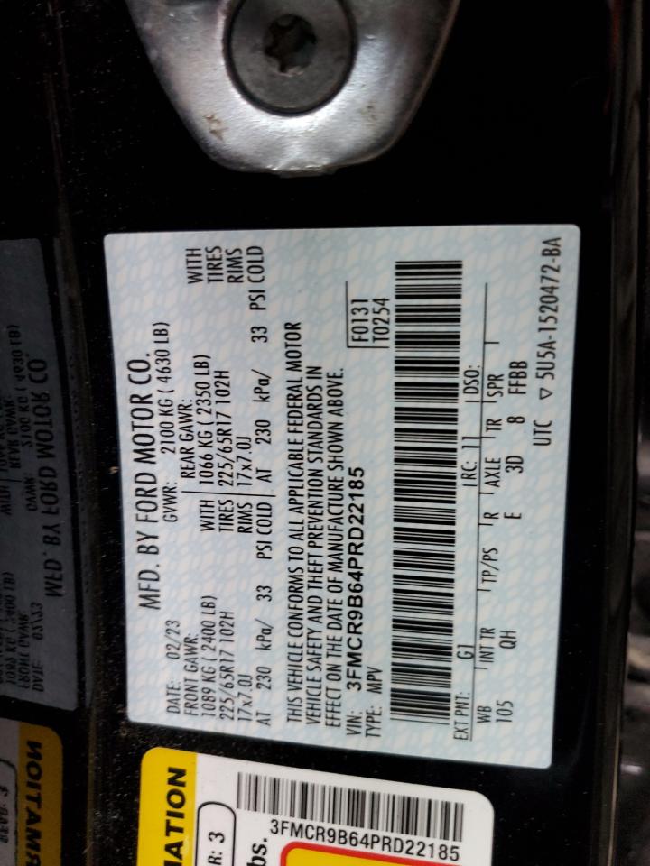 2023 FORD BRONCO SPORT BIG BEND VIN:3FMCR9B64PRD22185