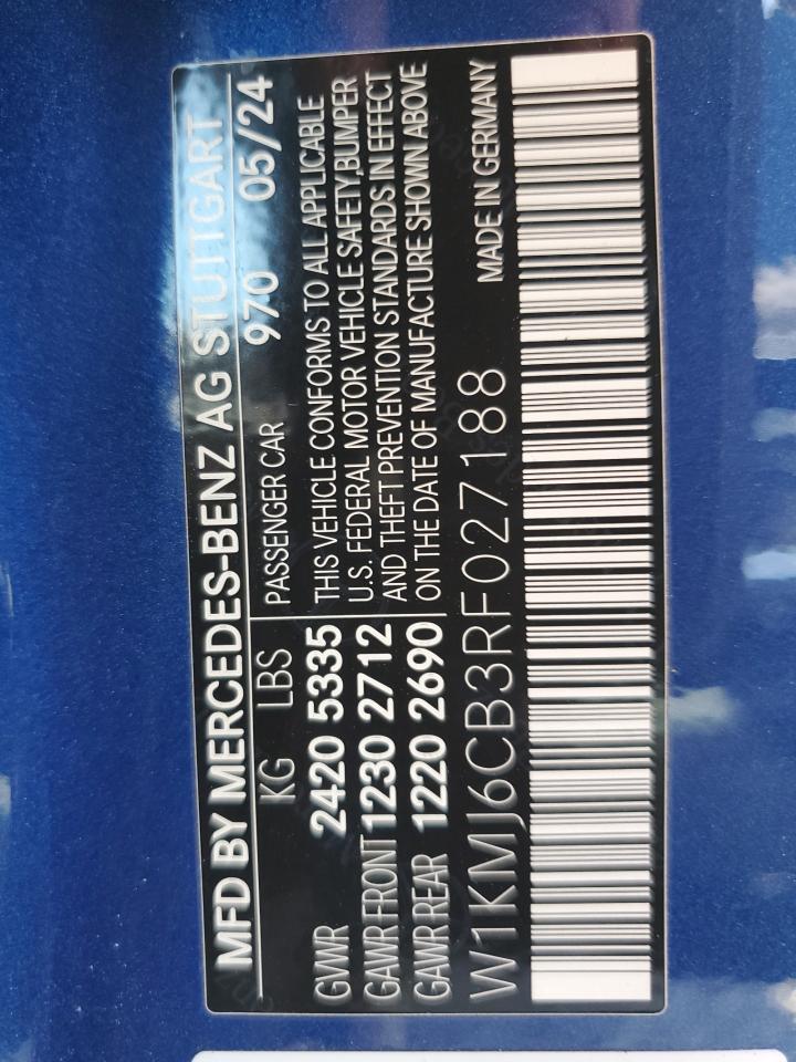 2024 MERCEDES-BENZ CLE AMG 53 4MATIC VIN:W1KMJ6CB3RF027188