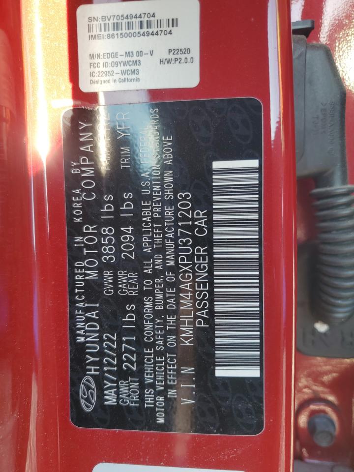 2023 HYUNDAI ELANTRA SEL VIN:KMHLM4AGXPU371203