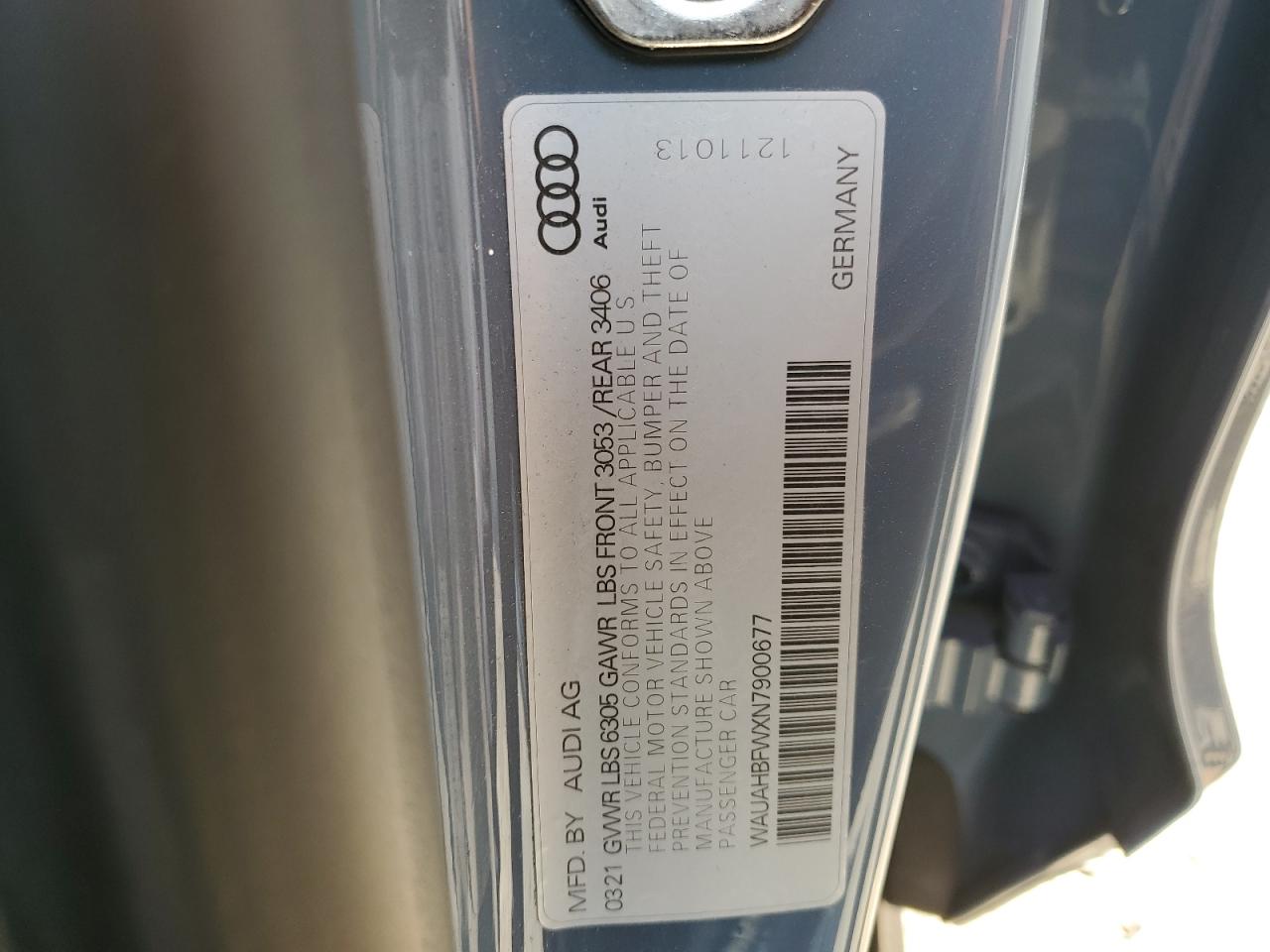 2022 AUDI RS E-TRON GT VIN:WAUAHBFWXN7900677