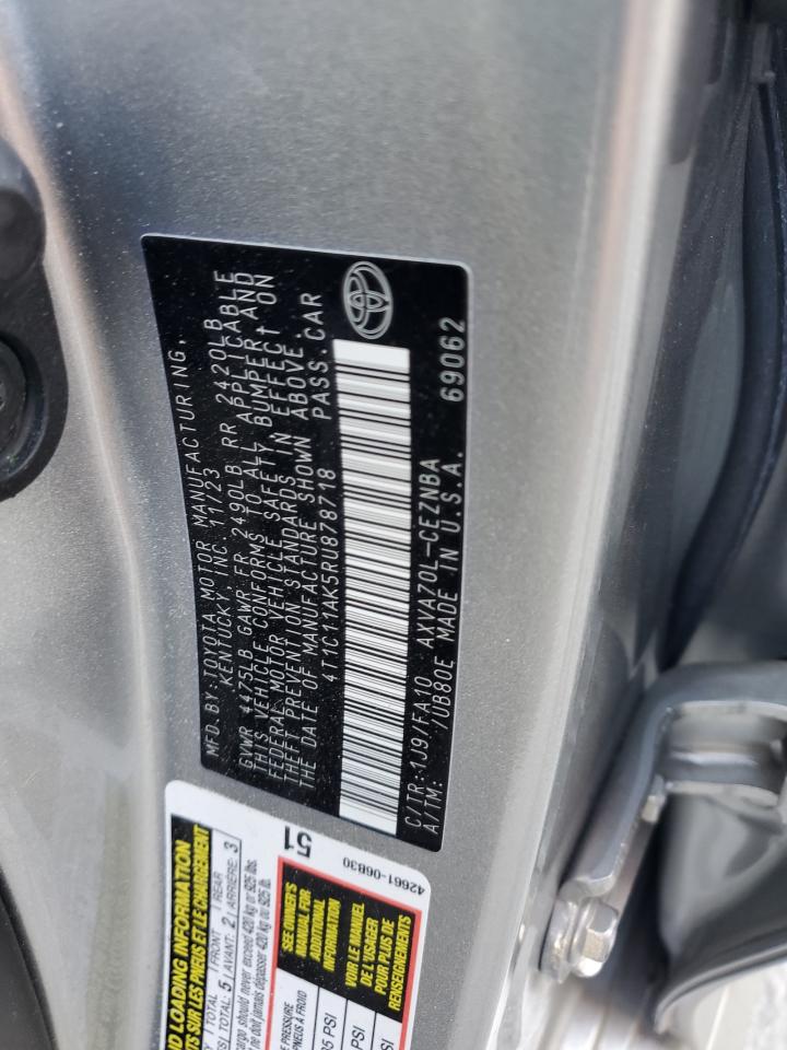 2024 TOYOTA CAMRY LE VIN:4T1C11AK5RU878718