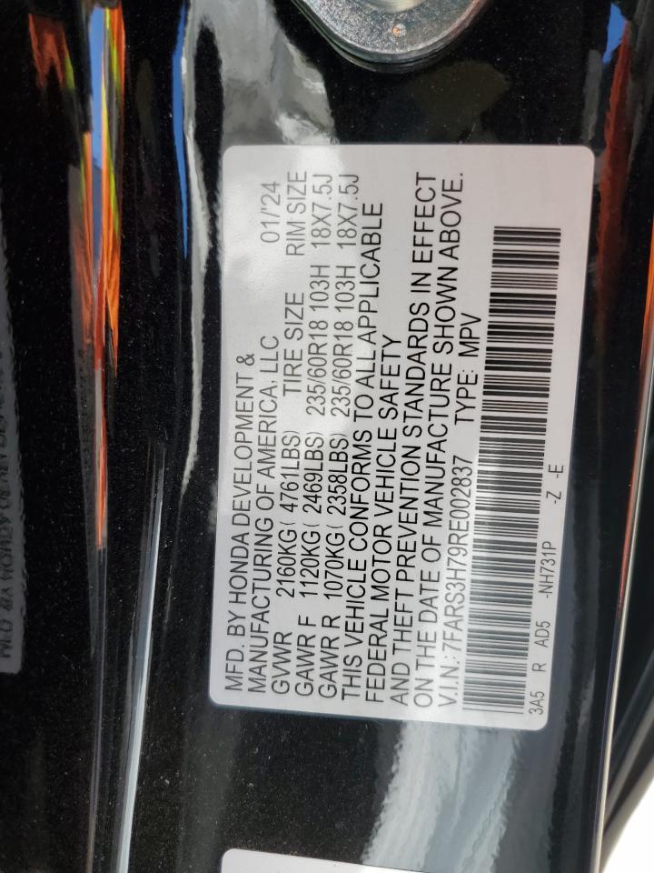 2024 HONDA CR-V EXL VIN:7FARS3H79RE002837